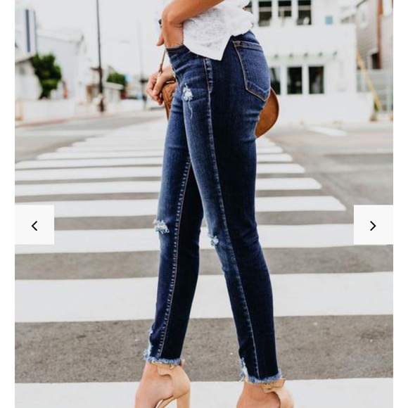 Tilley Frayed Ankle High Waisted Skinny Jean - Picture 2 of 6